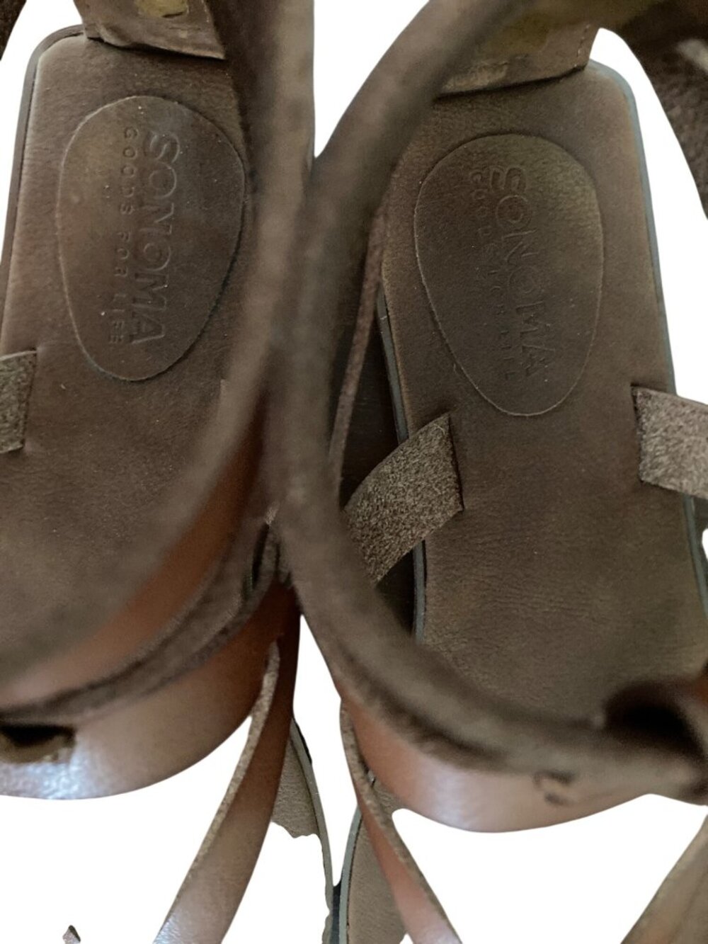 Sonoma Goods For Life Brown Gladiator Sandals With Back Zippers & Buckle Straps - Picture 3 of 6